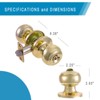 Door Knob with Keyed Lock, Easy Install, Universal Fit for 1-3/8inch–1-3/4inch Doors, Satin Brass, Interior/Exterior Use,Gold - 3 of 4