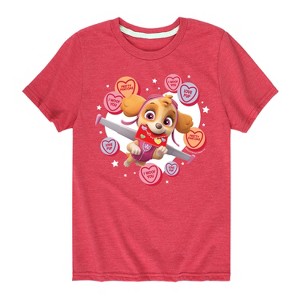 Boys' - Paw Patrol - Skye Conversation Hearts Short Sleeve Graphic T-Shirt - 1 of 4