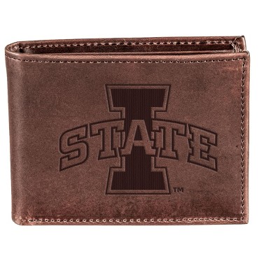 Evergreen NCAA Iowa State Cyclones Brown Leather Bifold Wallet Officially Licensed with Gift Box