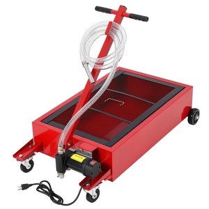 Low Profile Electric Oil Drain Cart - 20 Gallon Capacity, 110V Pump, 8FT Hose & Folding Handle, Rolling Oil Drain Pan - 1 of 4