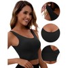 INSPIRE CHIC Women's V Back Wide Straps Full Coverage Sports Bras Longline Workout Padded Tank Top - 3 of 4