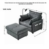 GDFStudio Renac Modern Corduroy Upholstered Chaise Lounge with Storage Ottoman and Pillows - 3 of 4
