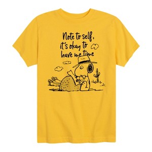 Boys' - Peanuts - Spike Note To Self It's Okay To Have Me Time Short Sleeve Graphic T-Shirt - 1 of 4