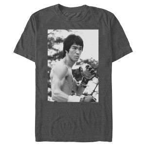 Mens Bruce Lee Black and White Photo T Shirt - 1 of 4