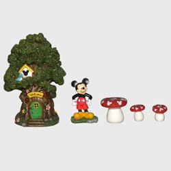 Disney Minnie Mouse 8 Miniature Resin Garden Set With Solar Tree