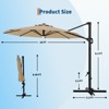 10FT Cantilever Umbrella w/ Solar Lights, 360° Rotation & Tilt, Easy Crank, UV Protection for Pool, Deck, Backyard - 4 of 4