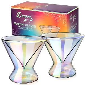 Dragon Glassware 7 oz Stemless Martini Glasses Aura Set of 2 - 1 of 4