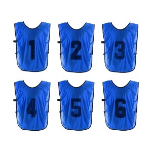 Unique Bargains Team Sports Reversible Numbered Soccer Training Vest 6 Pcs - 1 of 4
