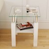 KTMBDW Square Side Tables Set of 2, Tempered Glass End Tables with MDF Layer for Living Room, Balcony, Bedroom - 4 of 4