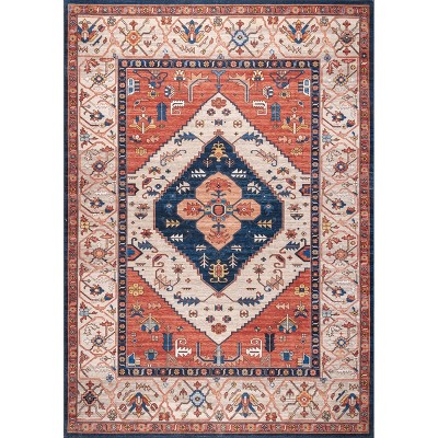 8'x10' Rectangle Loomed Medallion Area Rug Orange - nuLOOM