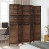 vidaXL Paulownia Wood Partition Screen 5 Panels Dark Brown - 3 of 4