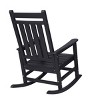 Oversized Patio Rocking Chair With Wood-Texture,Outdoor Rocking Chair,All Weather Resistant porch Rocking Chair -The Pop Home - 4 of 4