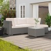 Whizmax 5-Piece Patio Rattan Wicker Sofa Set, PE Rattan Conversation Sectional with Back Cushion, Glass Tabletop, Ottoman - Ideal for Courtyard - 2 of 4