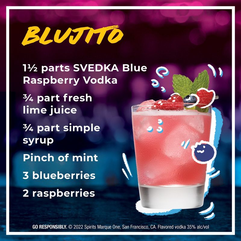SVEDKA Blue Raspberry Flavored Vodka - 750ml Bottle, 5 of 10