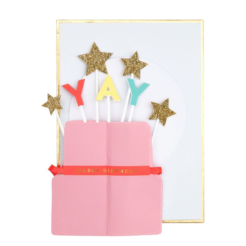 Meri Meri Yay! Cake Stand-Up Birthday Card (Pack of 1), 2 of 3