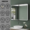 HBEZON Medicine Cabinet with Mirrors and Lights, Recess/Wall Mount Bathroom Cabinet, 3 Mode LED Lights, Anti-Fog, Dimmable, Memory Function - 4 of 4