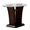 Gabriella Round Glass Top End Table Brown Cherry - HOMES: Inside + Out: Contemporary Pedestal, Tempered Top, Open Shelf - 4 of 4