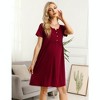 Womens Maternity Nursing Dress Short Sleeve Midi Dress Casual Solid Color Button Down Breastfeeding Dress - 2 of 4