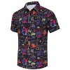 Coolmee Mens Halloween Christmas Shirts Funky Button Down Shirts Party Aloha Shirt Holiday Hawaiian Tops - 2 of 4