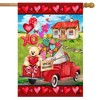 Love Filled Pickup Valentine's Day House Flag Primitive 28" x 40" Briarwood Lane - 2 of 4