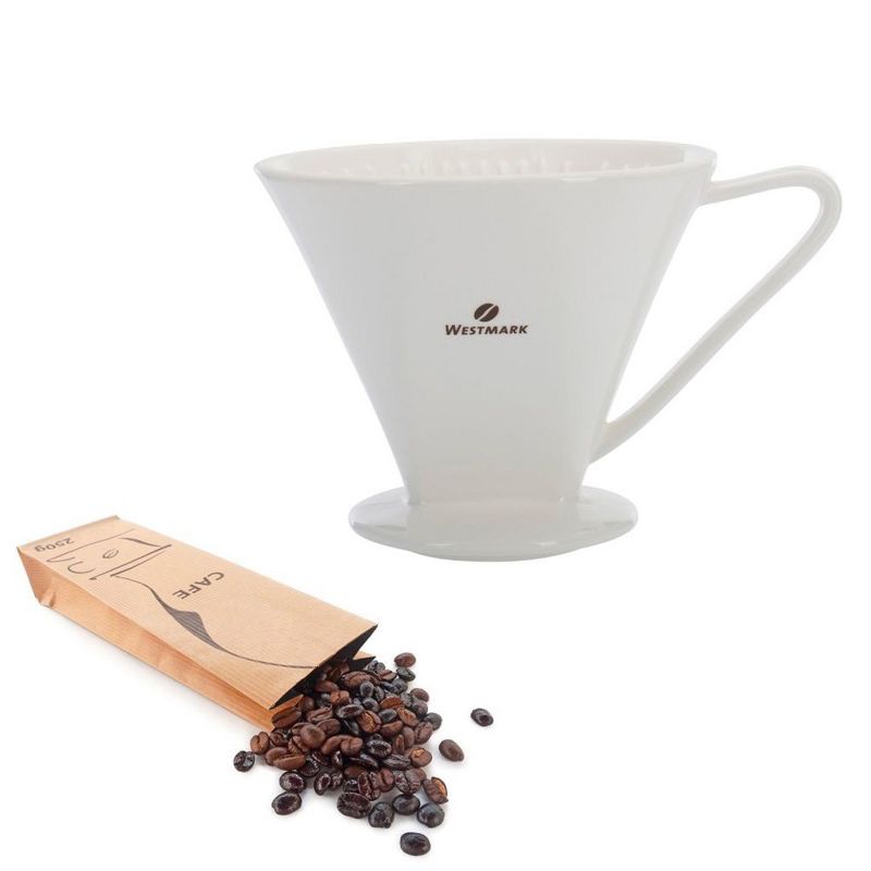 Westmark Coffee Filter Brasilia 6 Cups - Classic Aromatic Brew, Size 6, White Porcelain, 2 of 9
