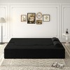 Modern Convertible Floor Sofa Bed with 2 Pillows, Folding Foam Sleeper Couch, No Assembly Sofa for Guest Room or Living Room-Tanpinhause - 2 of 4