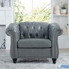 VYNXARIA 1 Seater Sofa For Living Room,Soft PU leather fabric, easy to clean,Gray - 2 of 4