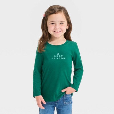 Image of Toddler Cozy Long Sleeve T-Shirt - Cat & Jack™ Forest Green 18M