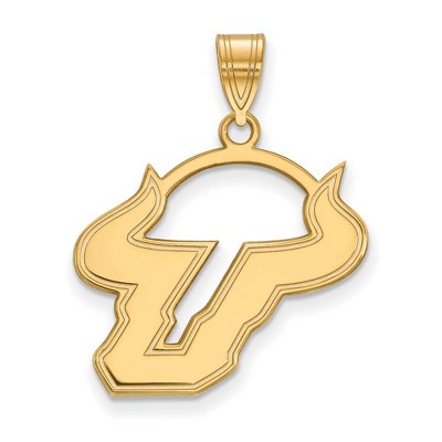Black Bow Jewelry 10k Yellow Gold South Florida Bulls NCAA Large Pendant