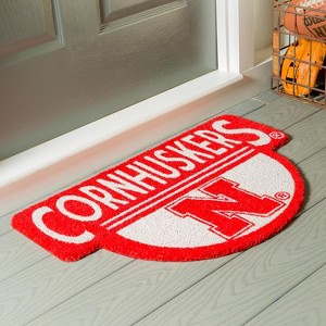 Evergreen University of Nebraska Indoor Outdoor Natural Shaped Coir Doormat 1'6"x2'4" Multicolored - 1 of 4