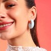 Women's Chunky Hoop Earrings - Powder Blue - 3 of 4