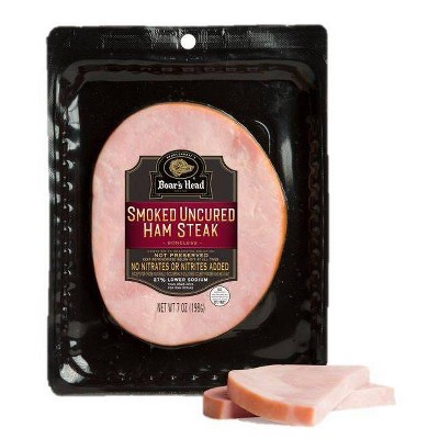 Boar's Head Sliced Smoked Uncured Pork Ham Steak - 7oz