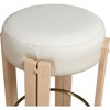 Meridian Furniture,Harrison Cream Vegan Leather Counter Stool - 3 of 4