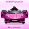 Ride on Sports Car 12V Battery Powered Car for Kids Licensed Corvette Toddles Electric Car Toy with Remote Control - 4 of 4