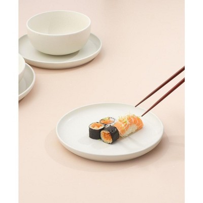 Matte Linen Ceramic 8" Salad and Dessert Plate Set