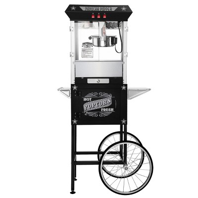 Great Northern Popcorn 8 oz. Antique-Style Popcorn Popper Machine With Cart - Black