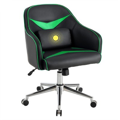 Costway Office Chair Task Desk Swivel Adjustable Height w/ Massage Lumbar Support BlueGreen