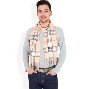 anna-Kaci Men's Classic Plaid Patterned Scarf with Fringed Edges Soft Lightweight Winter Accessory for Timeless Style - 1 of 4