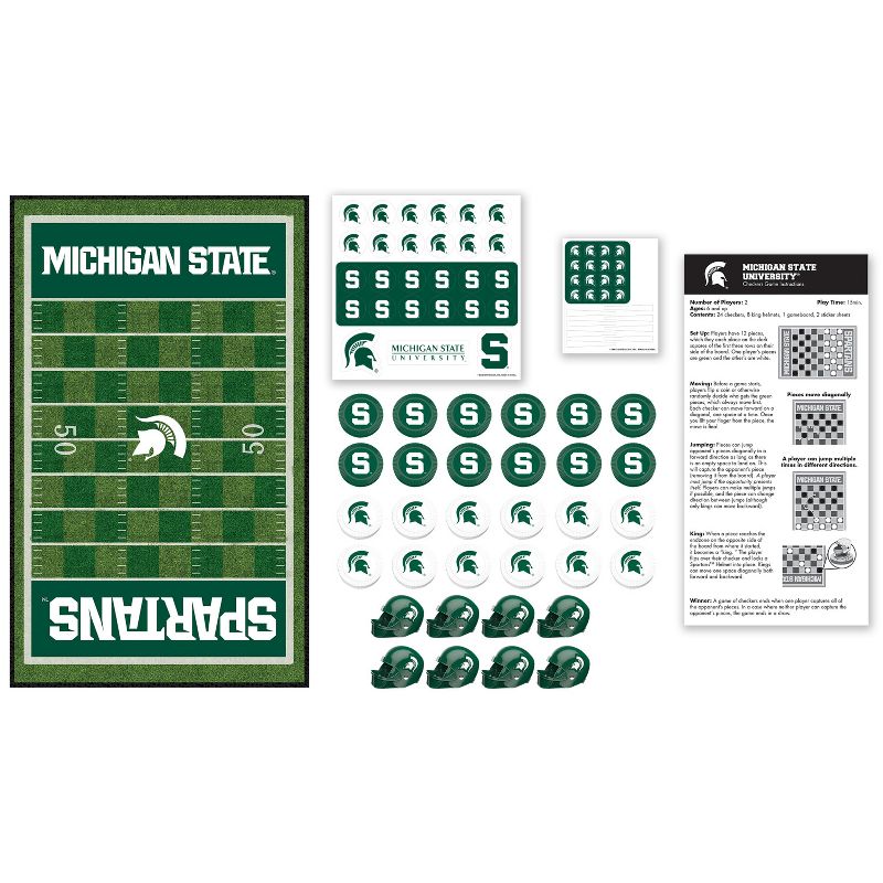 MasterPieces Officially licensed NCAA Michigan State Spartans Checkers Board Game for Families and Kids ages 6 and Up, 3 of 7