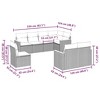 vidaXL 8 Piece Patio Sofa Set with Cushions Black Poly Rattan - Black and Cream Without Table - 3 of 4