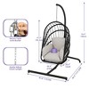 Wicker Swing Egg Chair 300lbs Capacity Chair Patio Rattan Chair for Backyard Indoor Outdoor Black - 3 of 4