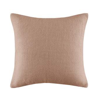Ink+Ivy 20"x20" Oversize 20"x20" Oversize Bree Knit Square Throw Pillow Cover Brown