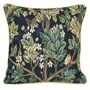 Signare USA William Morris Tree of Life Blue Pillowcase/ Cushion cover 18 x 18 inch - 1 of 2