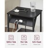 VASAGLE End Table with Charging Station Side Table Set of 2 Bedside Table with Storage Shelf Black - image 3 of 4