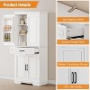 72Inch Tall Pantry Cabinet, Farmhouse Kitchen Storage Cabinet with Drawer, 4 Adjustable Shelves, 6 Door Shelves, Kitchen Pantry Cabinet - 4 of 4