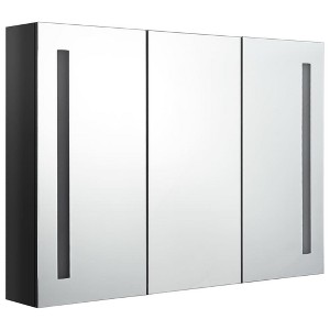 vidaXL Bathroom Cabinet White and Silver Engineered Wood 19.7x5.1x27.6 in - Shining Black 35 x 5.5 x 24.4 in - 1 of 4