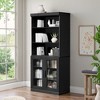 67x31x16 Wood Accent Sideboard Cabinet in Black, Storage Organizer with Adjustable Shelves and Glass Doors for Kitchen Bedroom Living/Dinning Room - 3 of 4