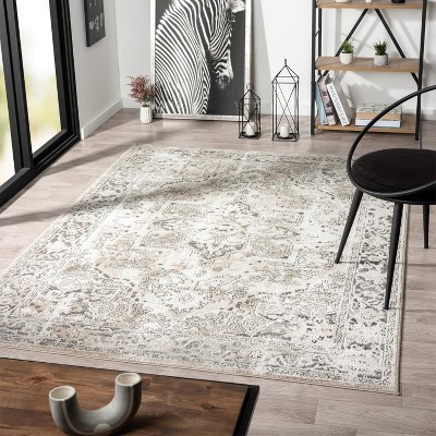 Luxe Weavers Moroccan Floral Vintage Beige 6x9 Area Rug : Target