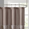 Charlotte Jacquard Shower Curtain Blue/Brown - Madison Park: Faux Silk, Buttonhole Top, Paisley Pattern - 3 of 4