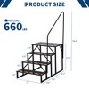 RV Steps with 1 Handrails, Heavy Duty Hot Tub Steps, Portable Mobile Home Stairs Steps, Ladder Stairs for Travel Trailer, Camper, Pool, 2 Step - 2 of 4
